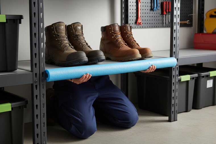 Pool Noodle as Boot and Knee Protector