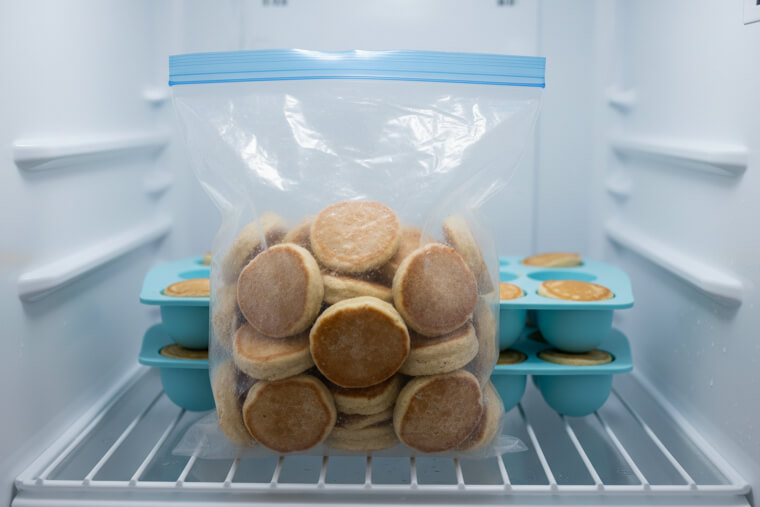 Pancake Batter in Ice Cube Trays