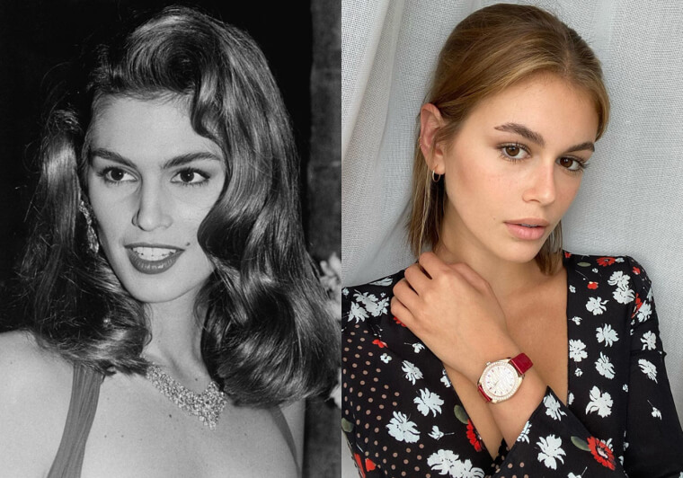 Cindy Crawford e Kaia Gerber - início dos 20 anos