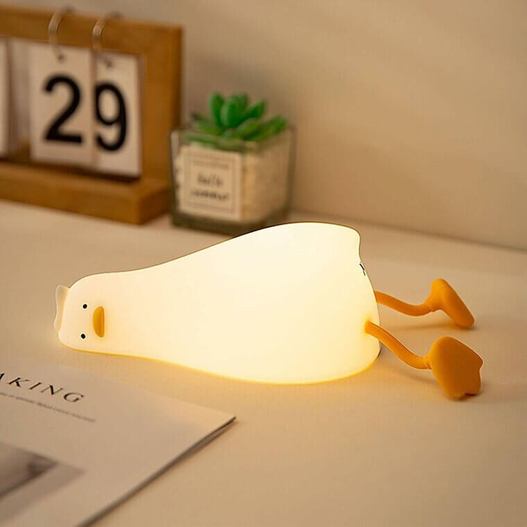 Lazy Duck Night Light - Adorable Bedside Lamp for Kids