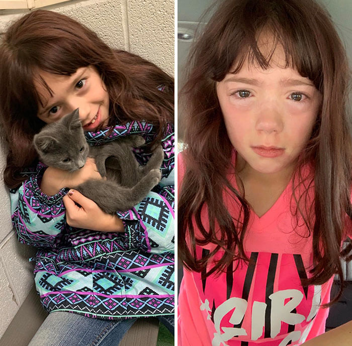 Aww Poor Girl and The Cat