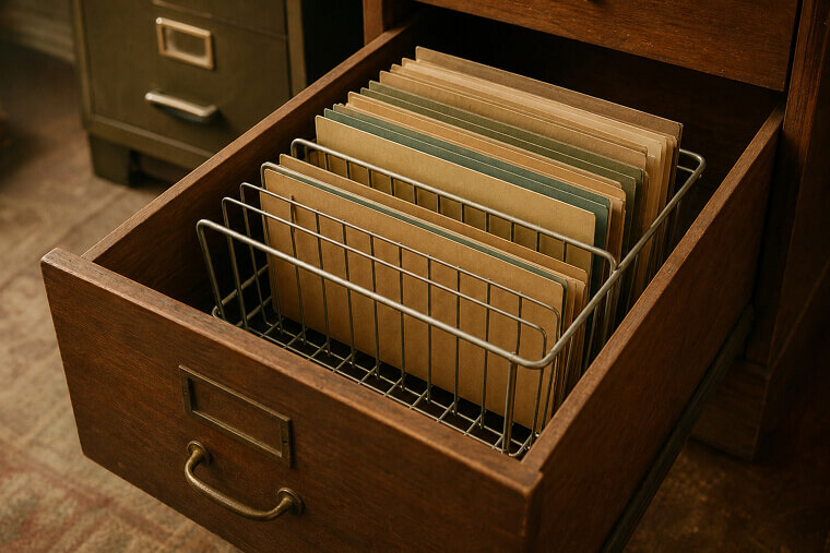 Put Dish Drying Racks in Office Drawers for Folders