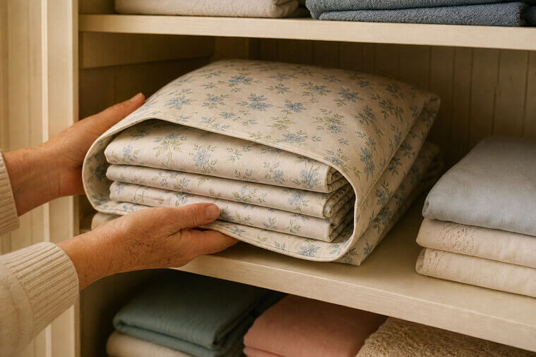 Store Bed Sheet Sets Inside Matching Pillowcases