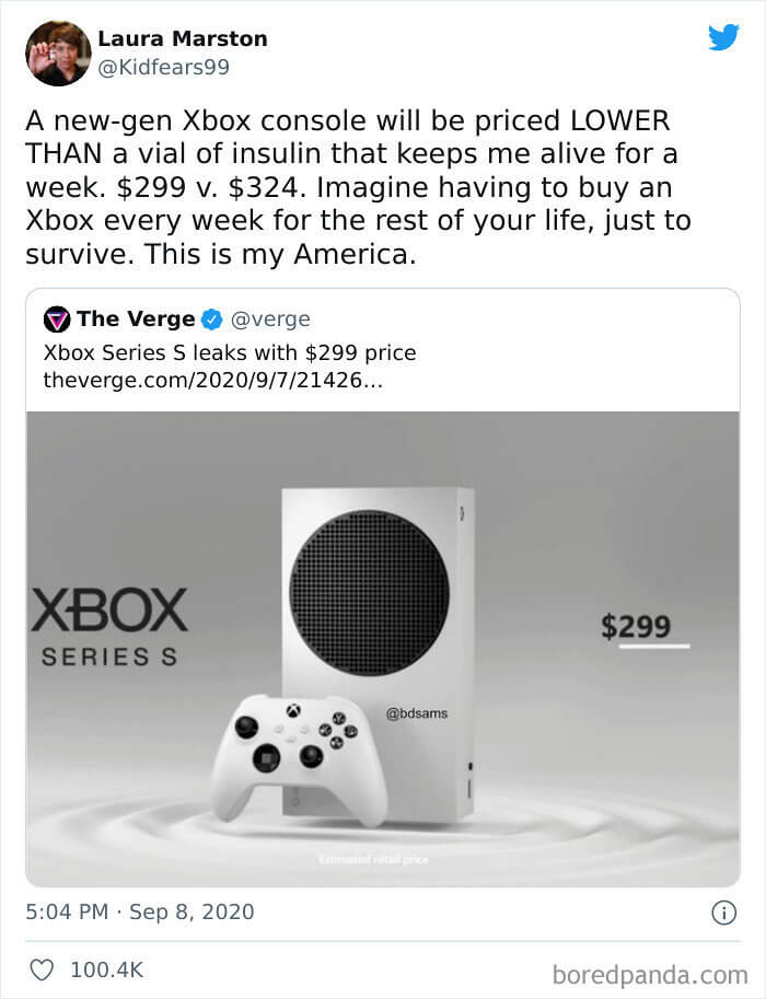 The Cost of an Xbox Versus Insulin