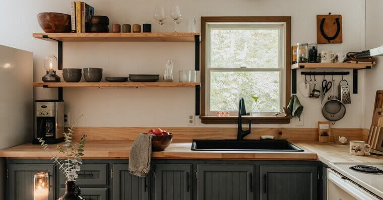 Open Kitchen Shelving