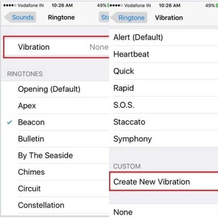 You Can Choose A Custom Vibration