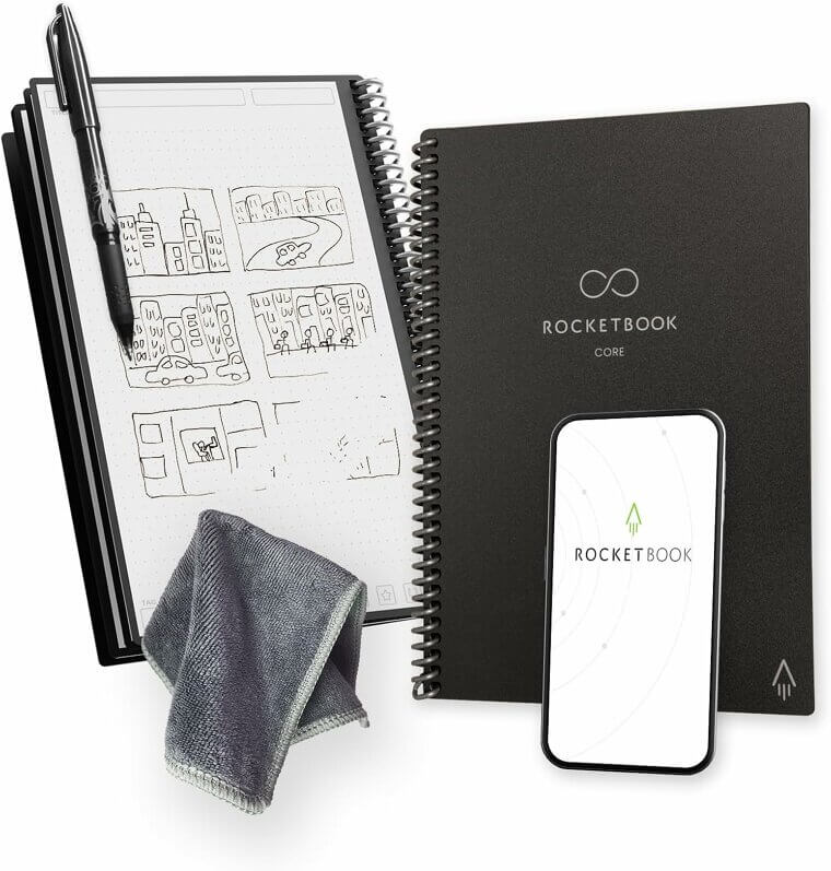 Rocketbook Core Notebook - Reusable, App-Connected, Ideal for School & Work - Now 9% Off!