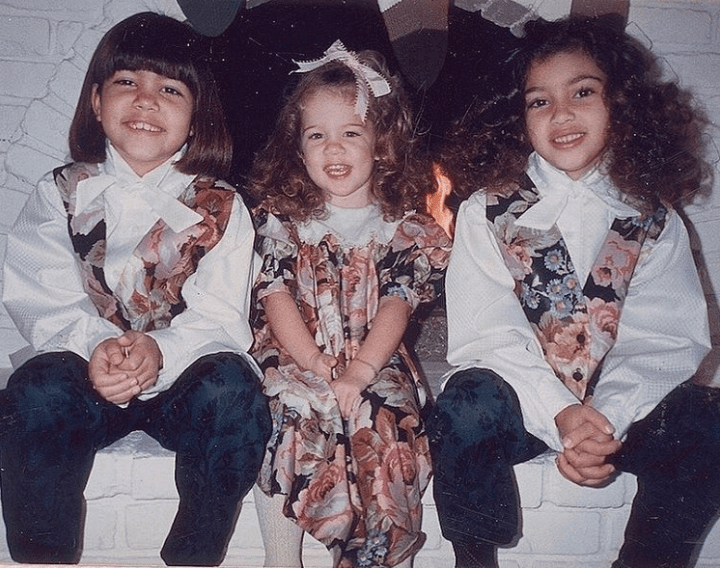 Kim, Khloe y Kourtney Kardashian en los años 80