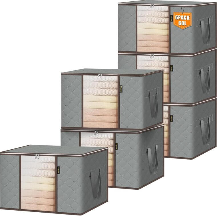 BALEINE Storage Bags: 6-Pack, 16 Gallon, Reinforced Handles 