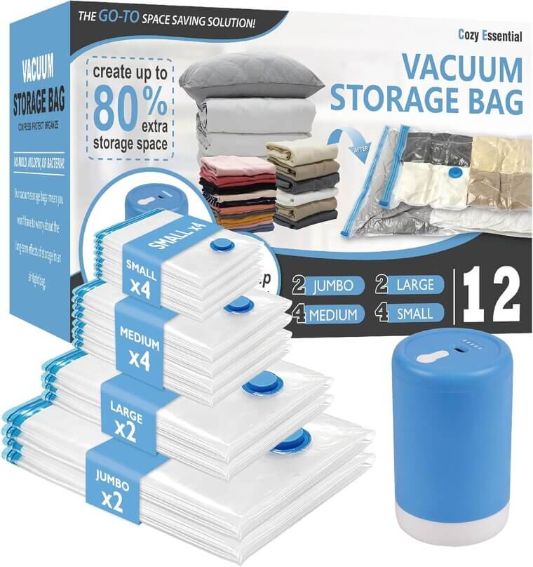 Cozy Travel Vacuum Bags with Wireless Pump - Space Saver & Portable - Now 10% Off!