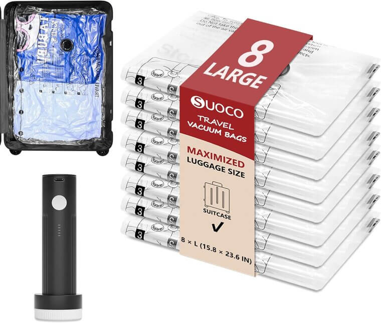 Travel Vacuum Bags with Electric Pump for Efficient Packing 