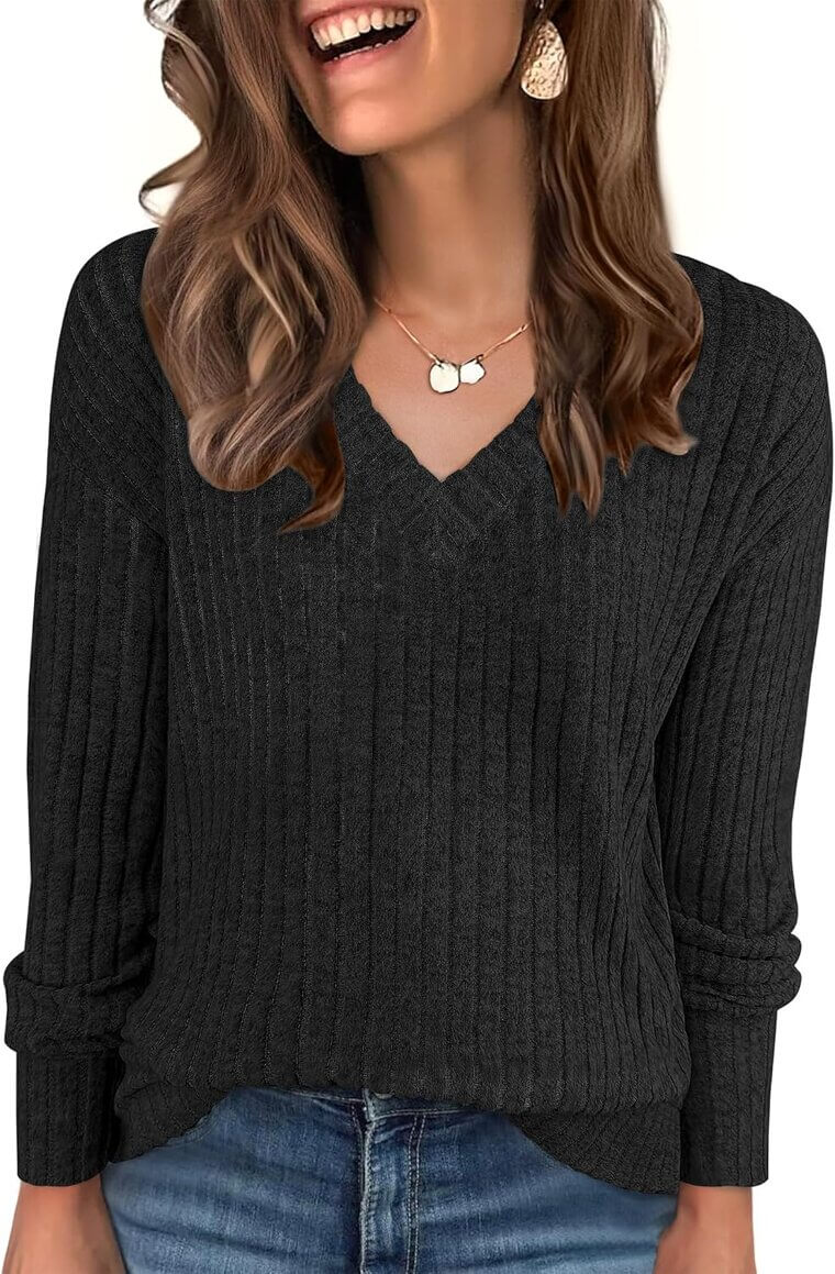 ANRABESS Women's V-Neck Tunic - Perfect Fall Style - Now 46% Off!