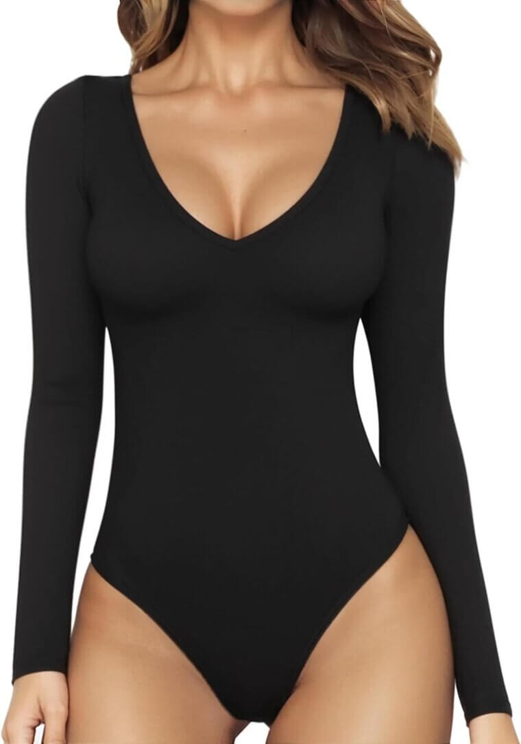 MANGOPOP Bodysuit - Stylish V Neck for Fall Fun - Enjoy 20% Off!