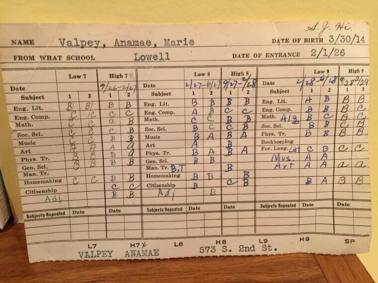 Hand-Written Report Cards and Grade Books