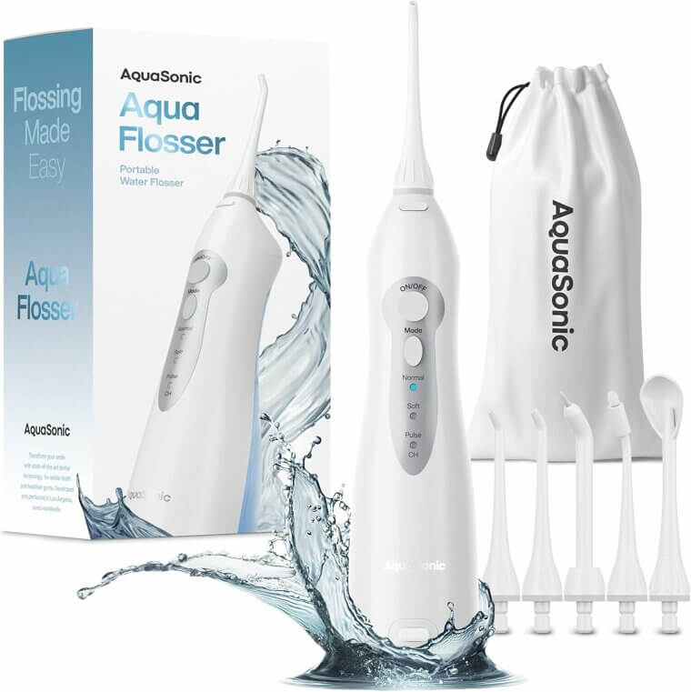 Revolutionize Your Smile with AquaSonic Flosser - Travel Ready! Enjoy 20% Off!