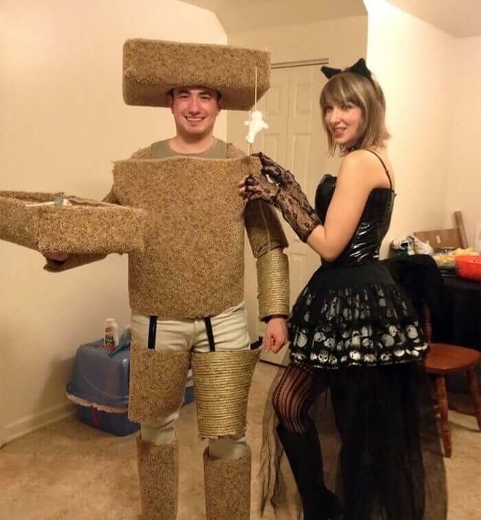 The Cat Showed up With Her Scratching Post This Year