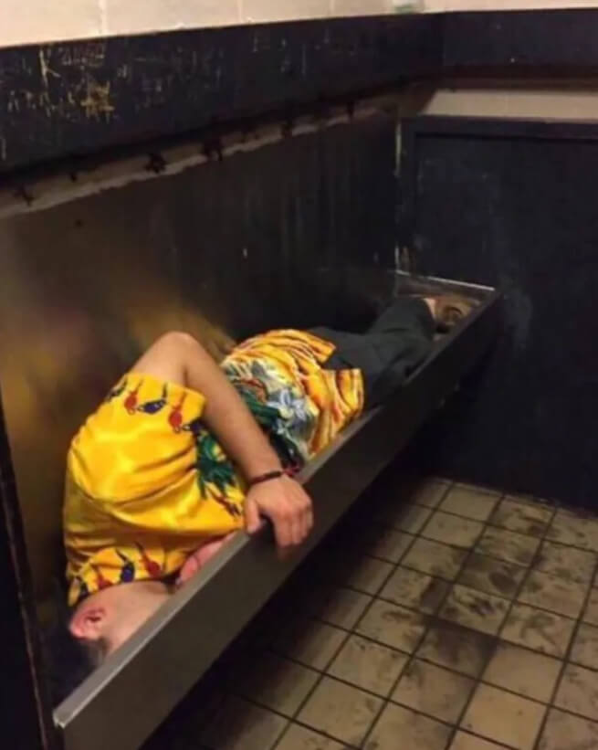 He Was Just Looking for a Place to Sleep