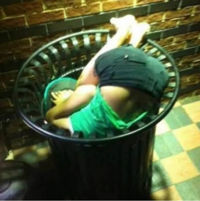 Taking a Nap in a Trash Can