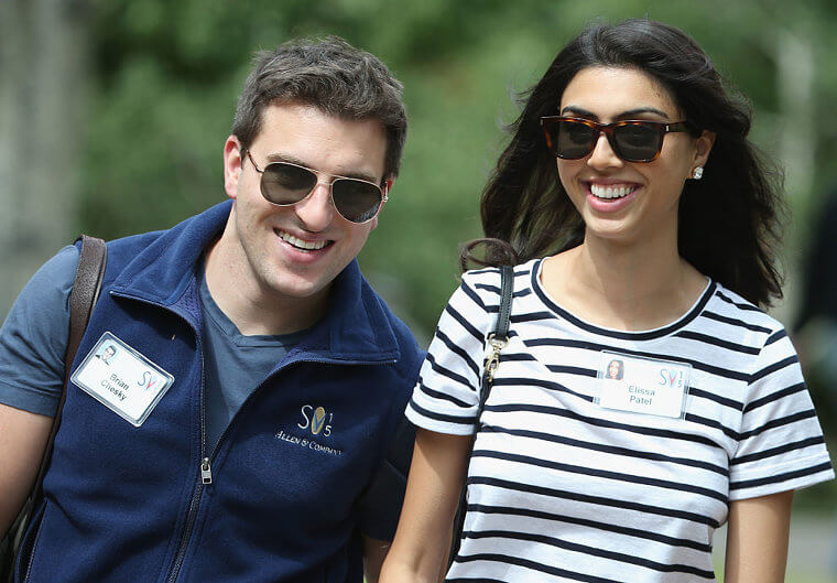 Brian Chesky e Elissa Patel Waverly