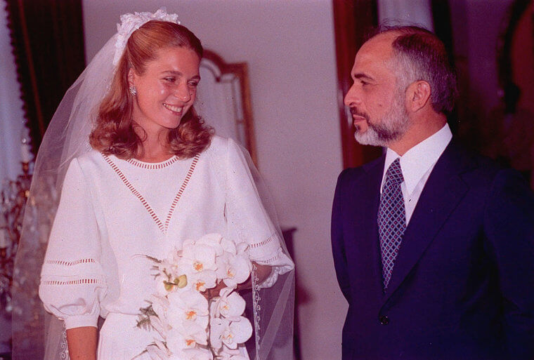 Il defunto Re giordano Hussein e la Regina Noor