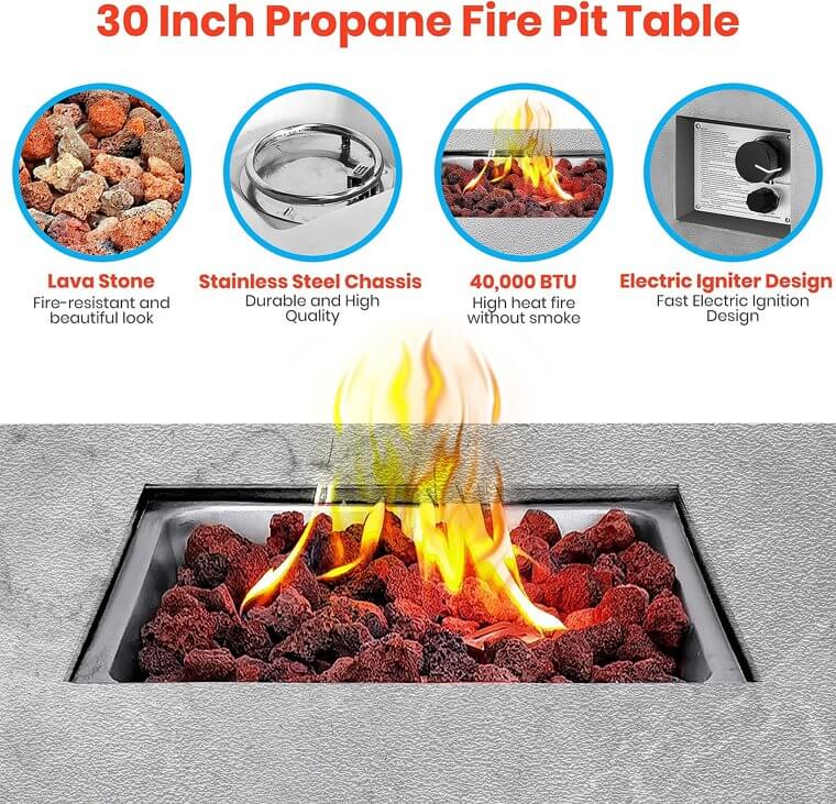 Concrete Propane Fire Pit Now 32% Off