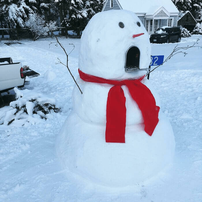 A Mailbox Snowman