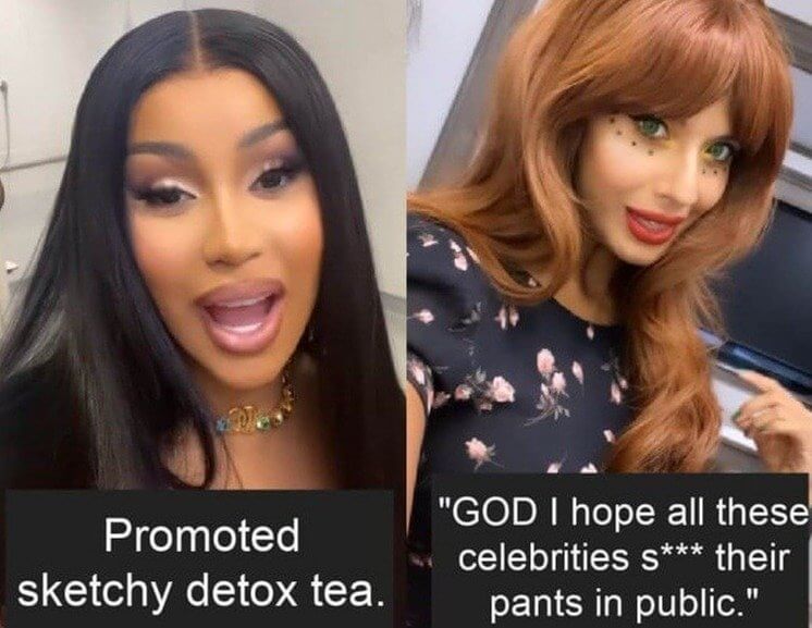 Jameela Jamil and Cardi B: The "Sh*t Your Pants" Detox War