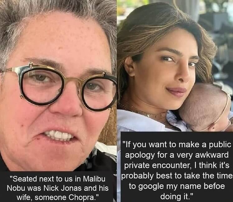 Priyanka Chopra and Rosie O’Donnell: The Cringey Mistaken Identity Blunder