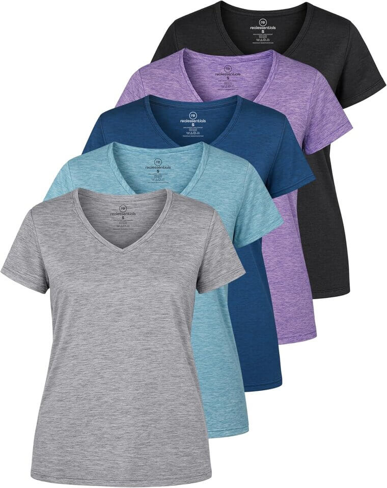 Women's Dry Fit V Neck Tees - Perfect for Workouts & Yoga 