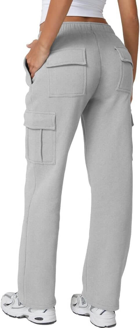 QINSEN Sweatpants Cozy Fleece, 6 Pockets, Wide Leg Comfort 