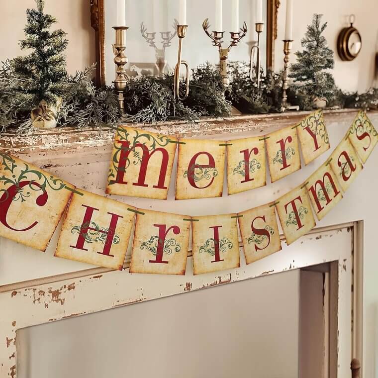 Vintage Christmas Banner - Nostalgic Holiday Decor for Home & Office 