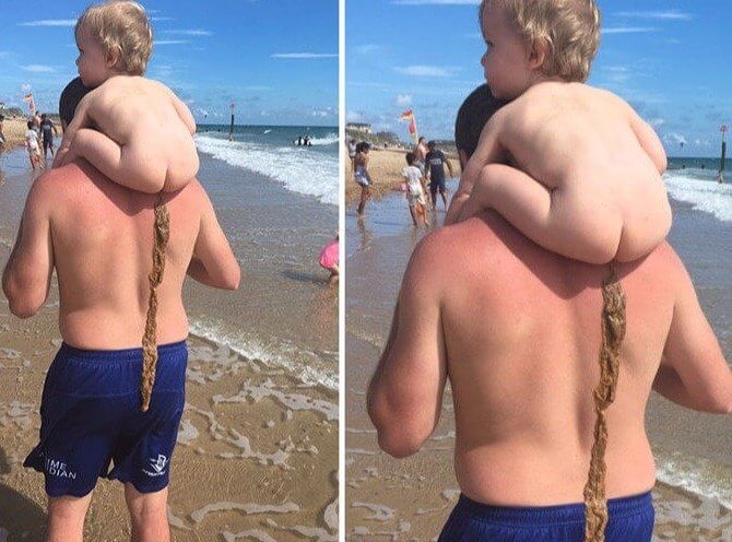 Being on Dad's Shoulders Is Like a Squatty Potty