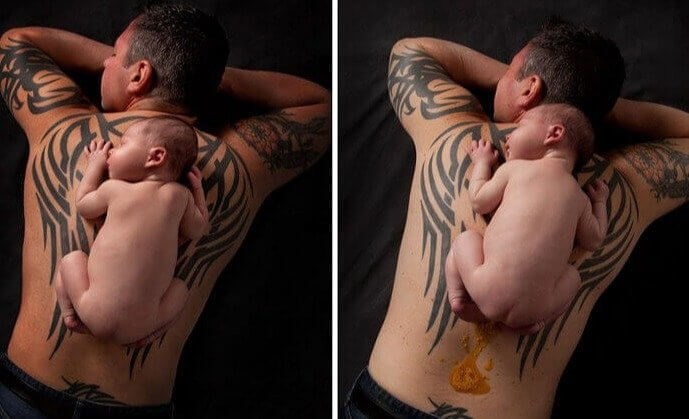 Baby Thought Dad's Tattoos Were Missing a Lil Something