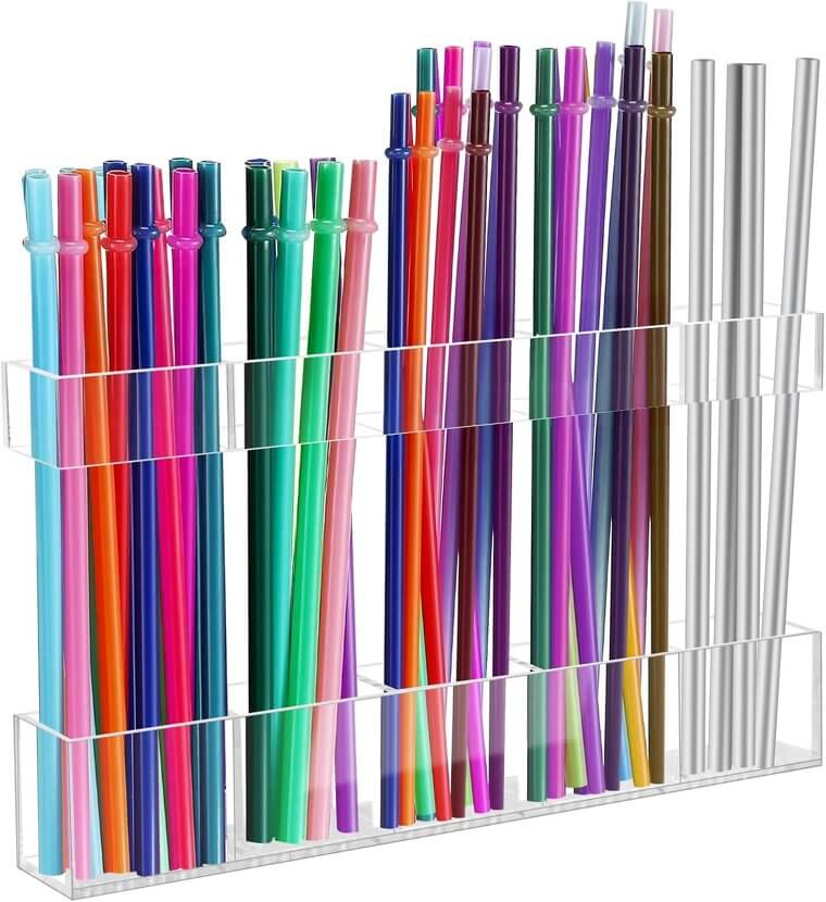 Acrylic Straw Holder - Organize Your Kitchen Essentials 