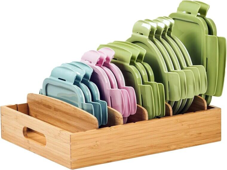 Bamboo Lid Organizer - Streamline Your Kitchen Storage - Now 5% Off!