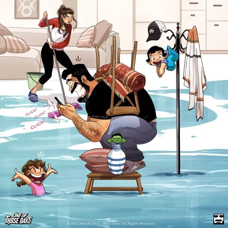 Everyone's Always in the Most Inconvenient Places on Cleaning Day