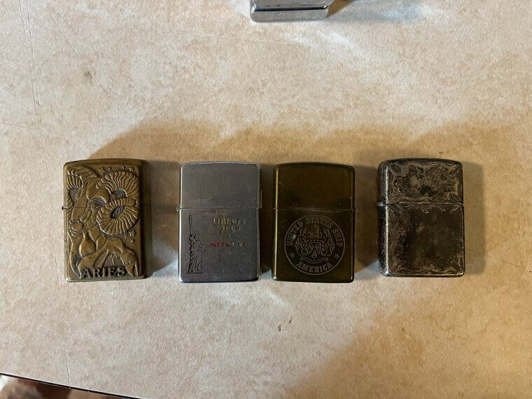 Old Zippo Lighters in a Drawer