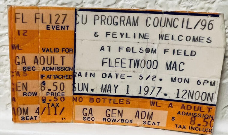 Fleetwood Mac Rumours Tour Ticket Stub - $300