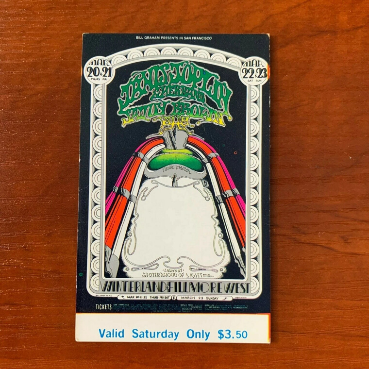 Janis Joplin Monterey Pop Ticket Stub - $900