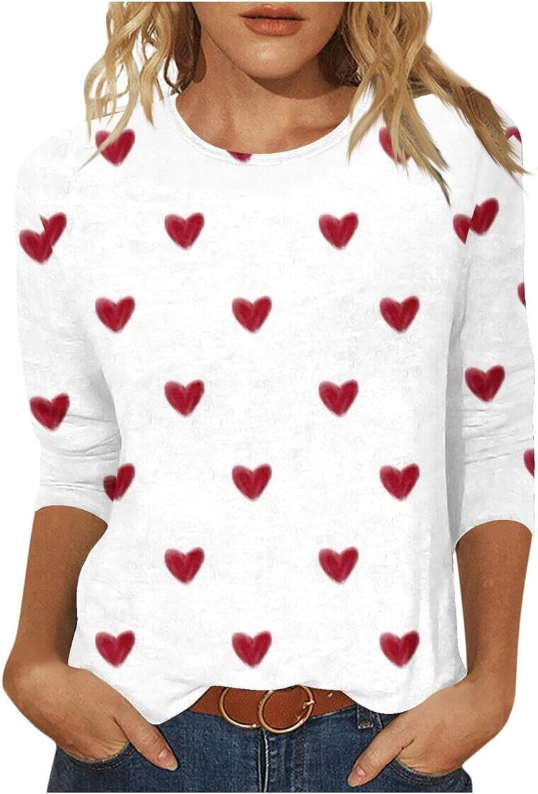 Valentines Heart Tunic - Trendy Women's Plus Size Top 