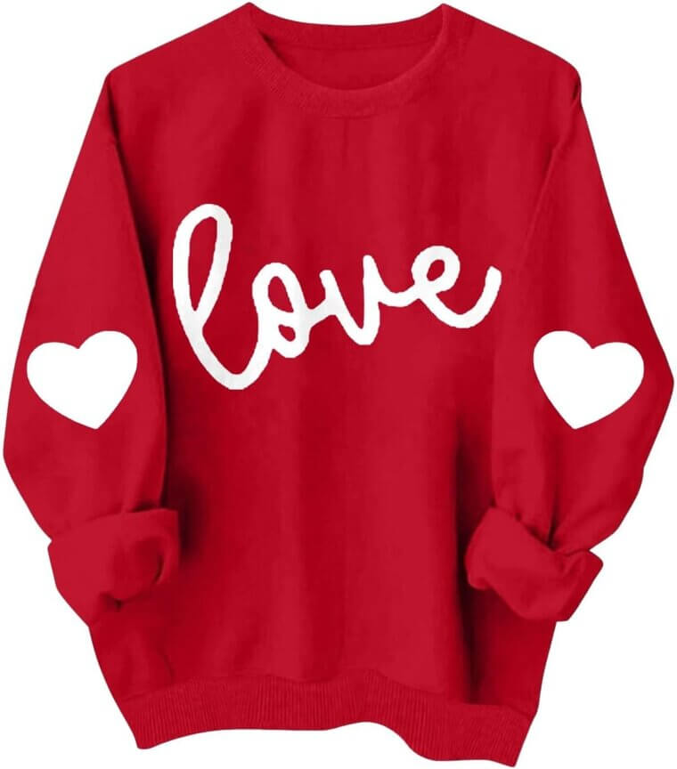 Heart Print Sweatshirt - Perfect for Valentine's Day! 