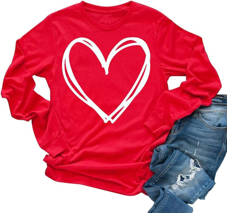 Love Heart Raglans Perfect for Valentine's & Casual Days - Now 13% Off!