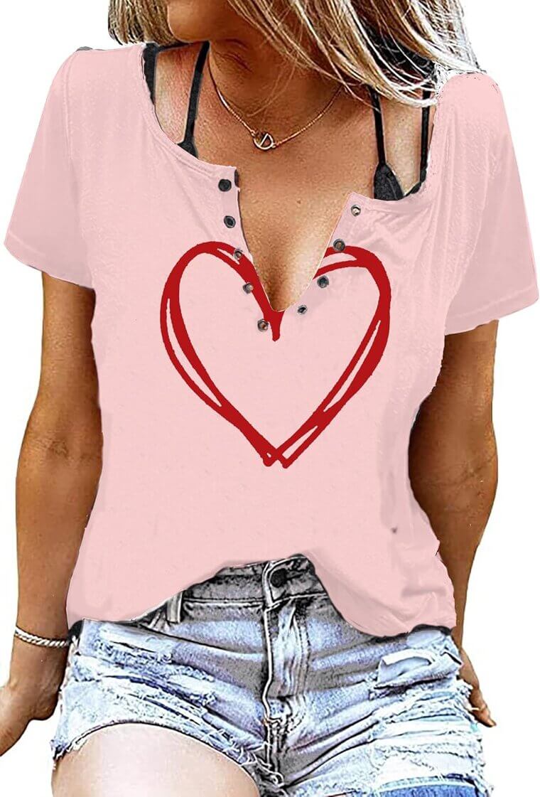 Love Heart Valentine's Tee - Perfect for Celebrating Love 