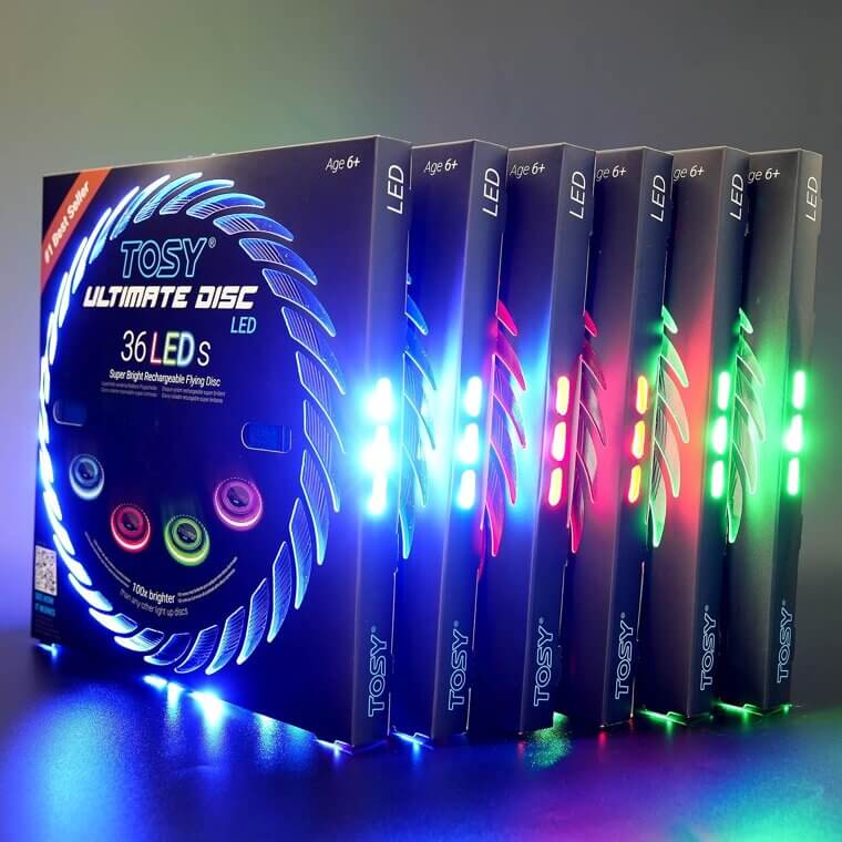 TOSY LED Flying Disc - Bright, Rechargeable Fun for All Ages 