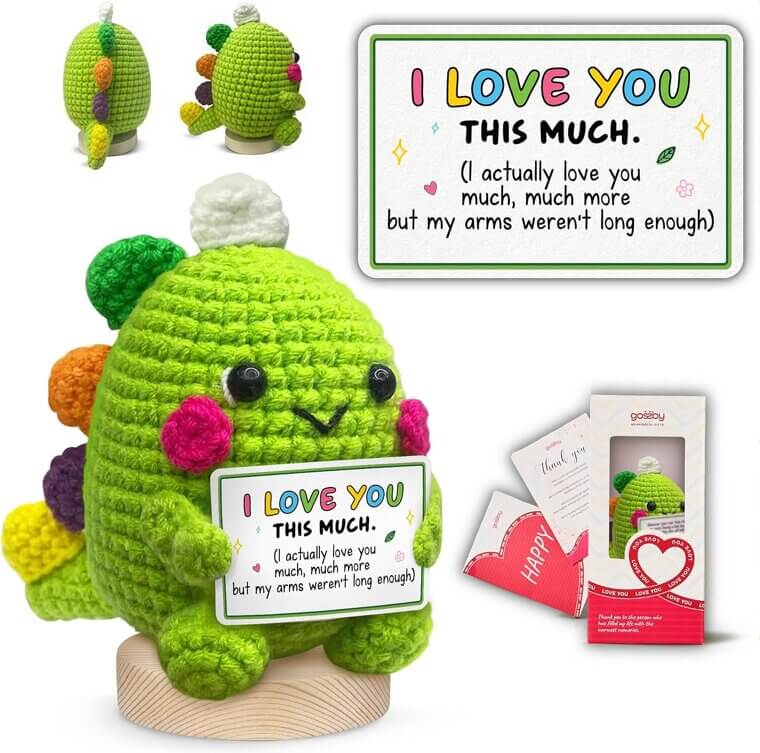 Positive Dino Crochet - Heartfelt Gift for Him - Now 18% Off!