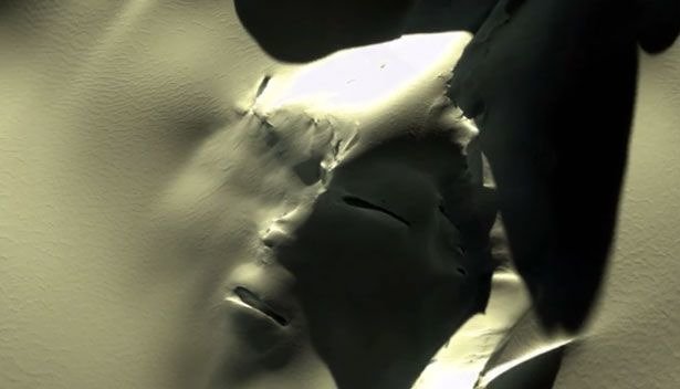 A Possible Ancient Statue Hiding Under The Snow