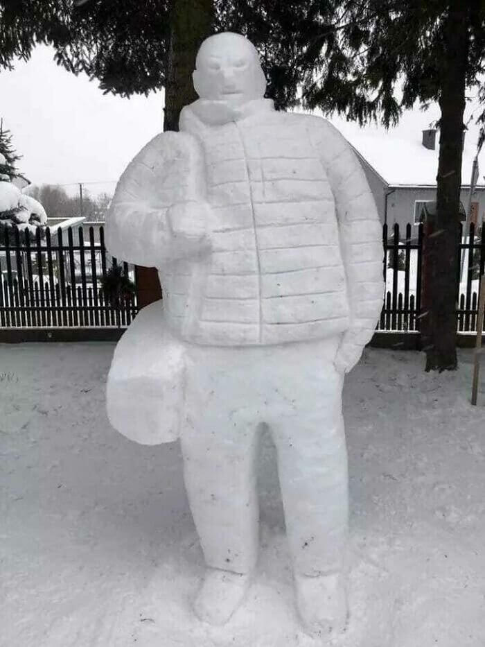 An Updated Millennial Frosty The Snowman Sculpture