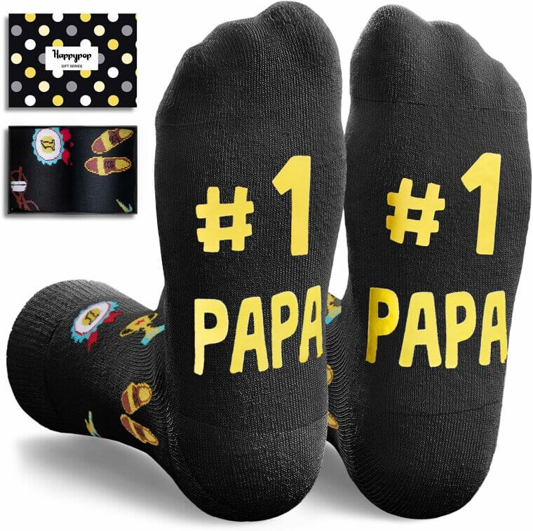 HAPPYPOP Dad Socks - Fun Gifts for Fathers - Don’t Miss the 17% Discount!