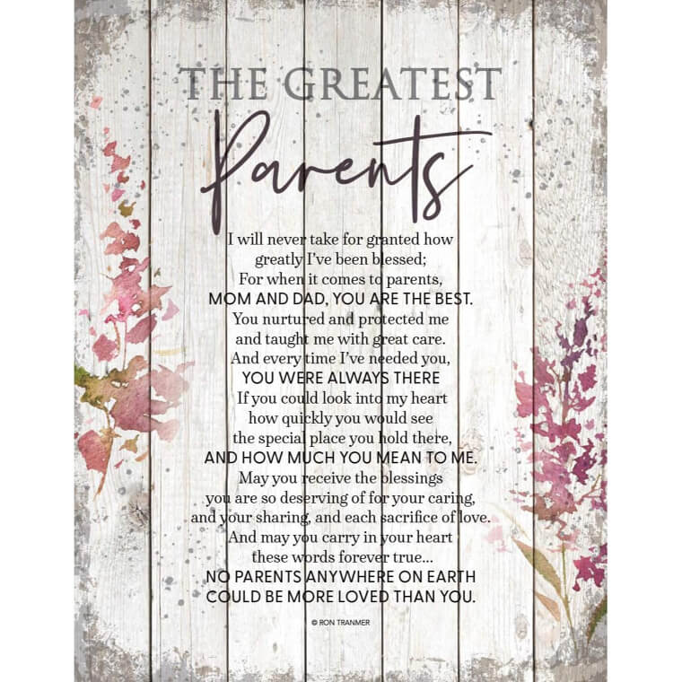 Greatest Parents Plaque - Celebrate Your Love with Heartfelt Decor