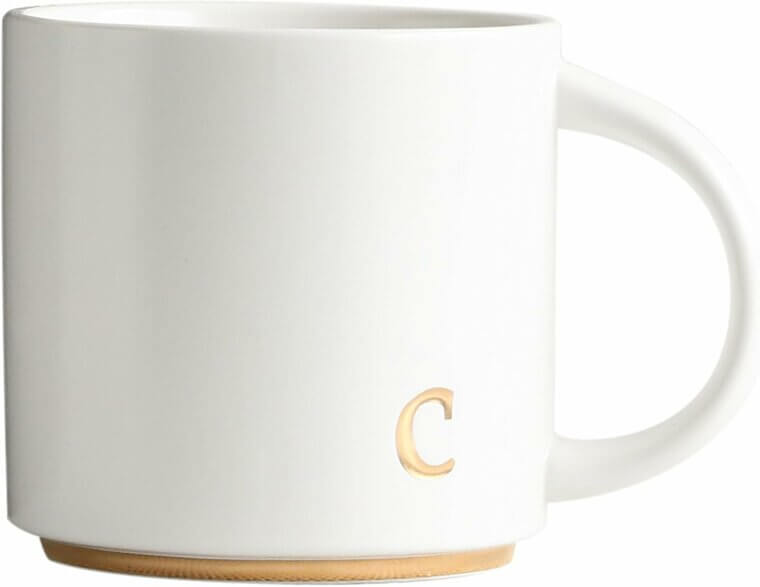 Monogram Ceramic Mugs - Elegant Personalized Coffee Cups, Perfect Gift - Now 18% Off!